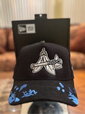 Atlanta Braves Tomahawk Blue Skull & Angels Snapback Hat